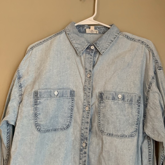 Ag denim chambray button up front Longsleeve blouse shirt top jean NWOT - Picture 2 of 8